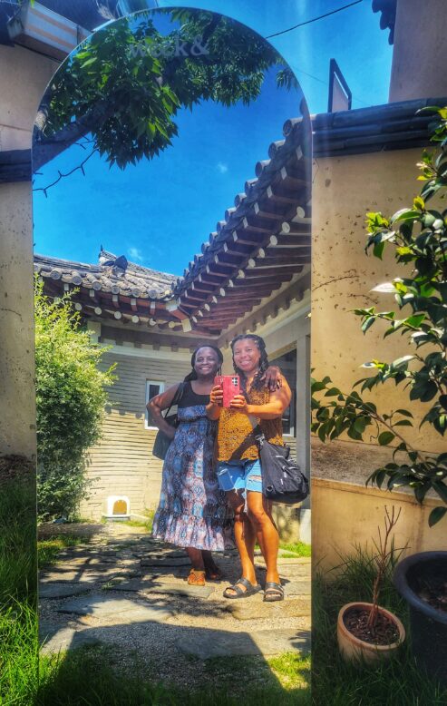Robyn and me at Weekand Cafe in Gyeongju