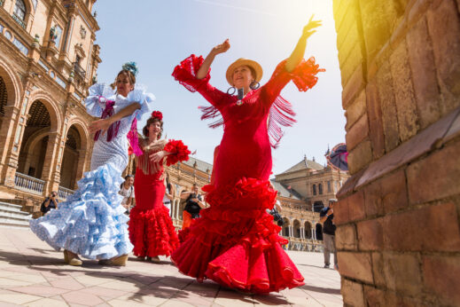 Seville,,Spain,-,May,2017:,Young,Women,Dance,Flamenco, 5 reason to go to Spain mariachi band in black and silver pamplona spain 06 Jul 2024 - 14 Jul 2024On