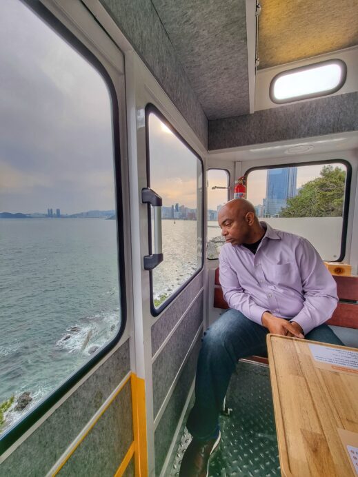 Steven Blue Line Haeundae Beach in Busan