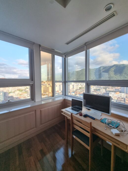 view behind the master bedroom desk