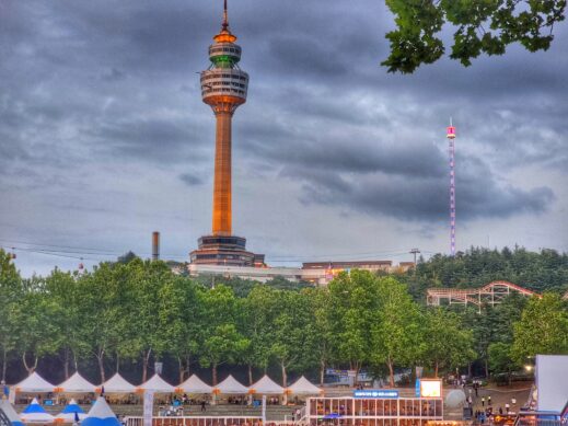 Daegu-Tower during annual CHIMAK festival in Daegu, South Korea (August 2023)