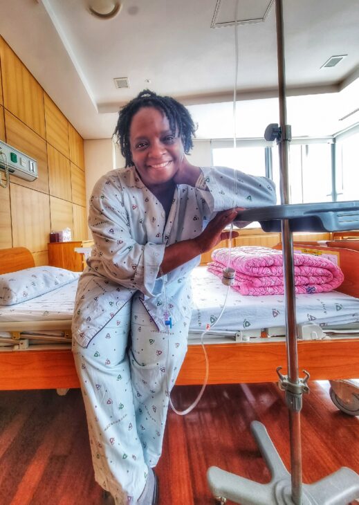 Military spouse on the hospital bed