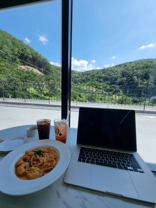 Persimmon 9 pasta and view