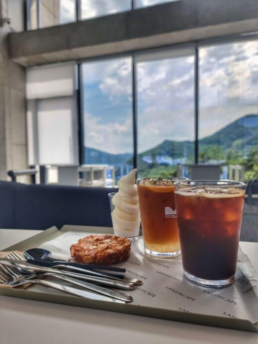 Landscape Cafe coffee drinks with view