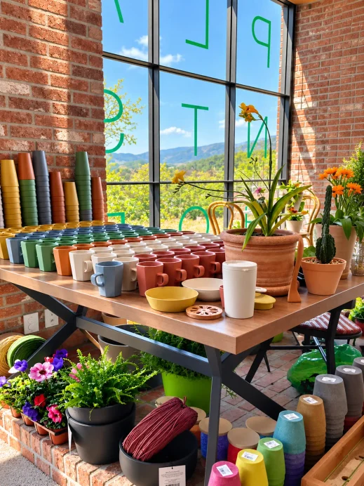 Soumow Cafe, Cheongdo, Plant Shop Display