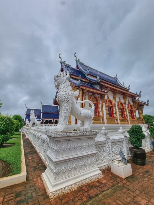 Singha White Lion at Wat Ban Den Temple