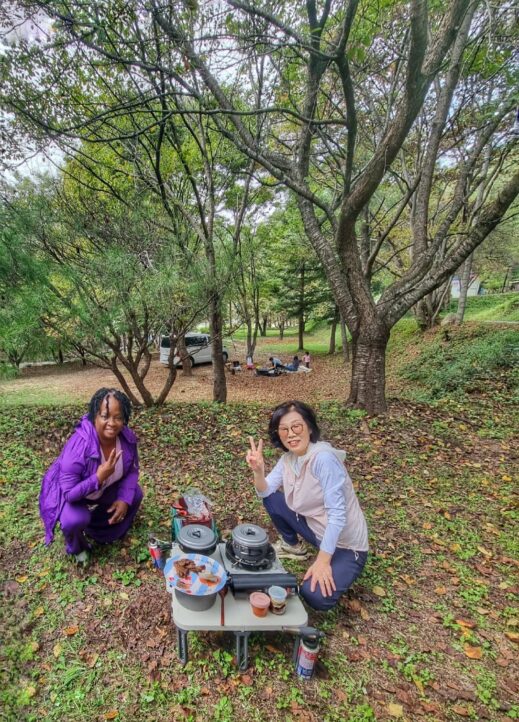 Day camping in Korea with Mrs Kim