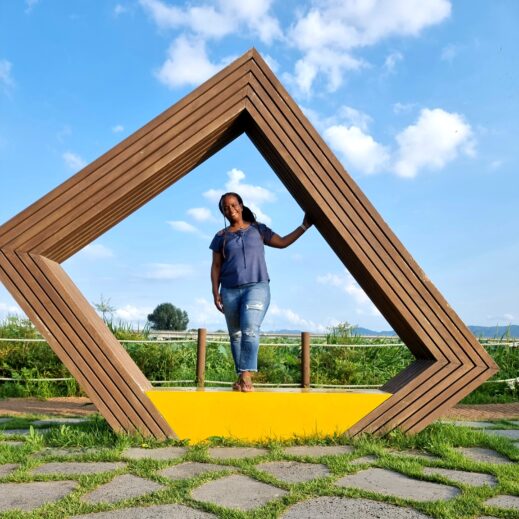 Me at Banyawol Lotus Complex with fram over gardens