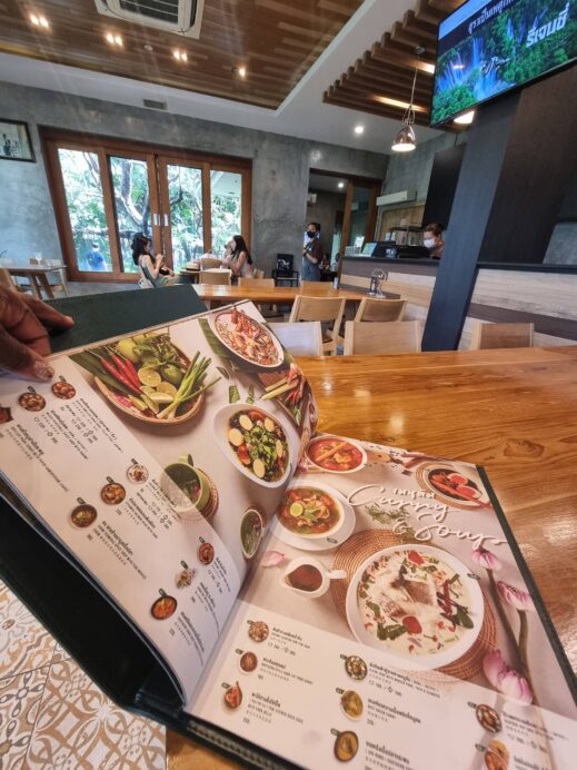 large menu at Chom Cafe
