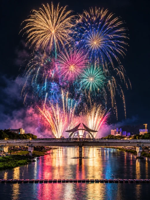 Muju, Fireworks Over the River Bridge
