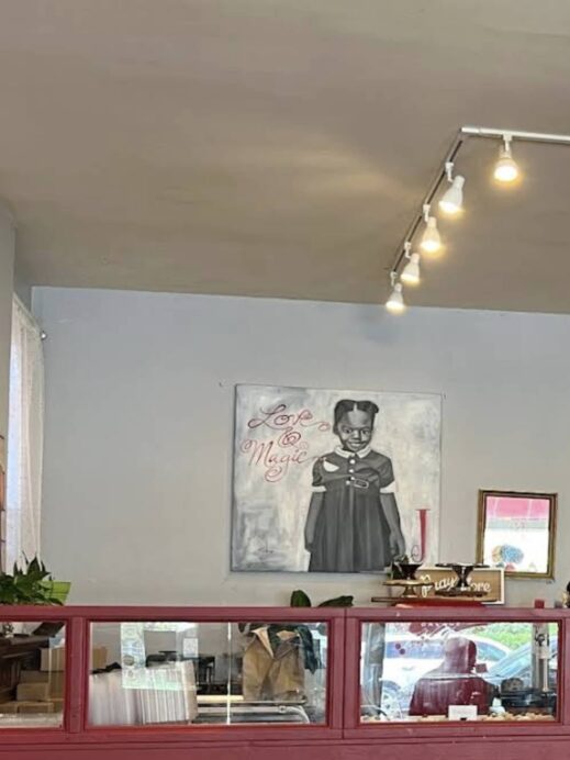 black and white portrait at SweetArt Bakery in St. Louis