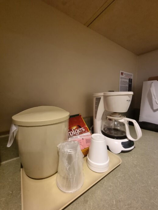 Camp Walker Lodge room coffee