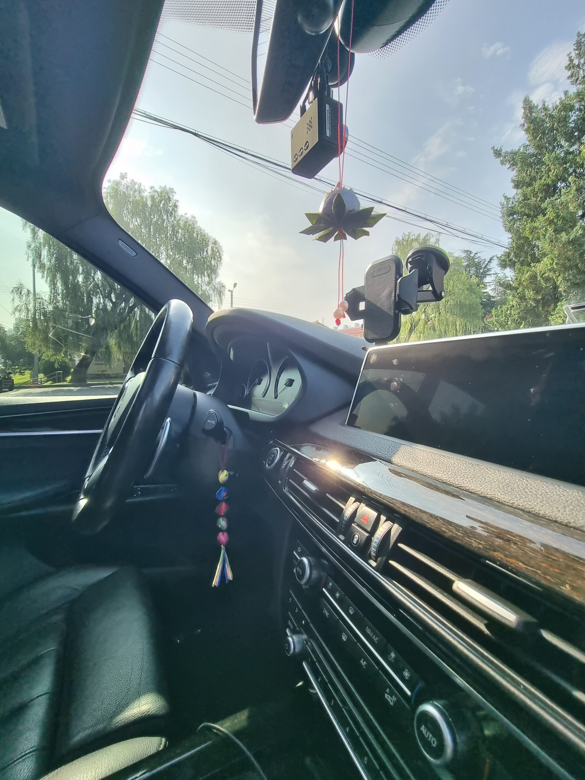 Inside car dashboard