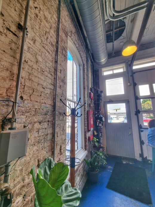 Ironclad Coffee Roasters pole hole view