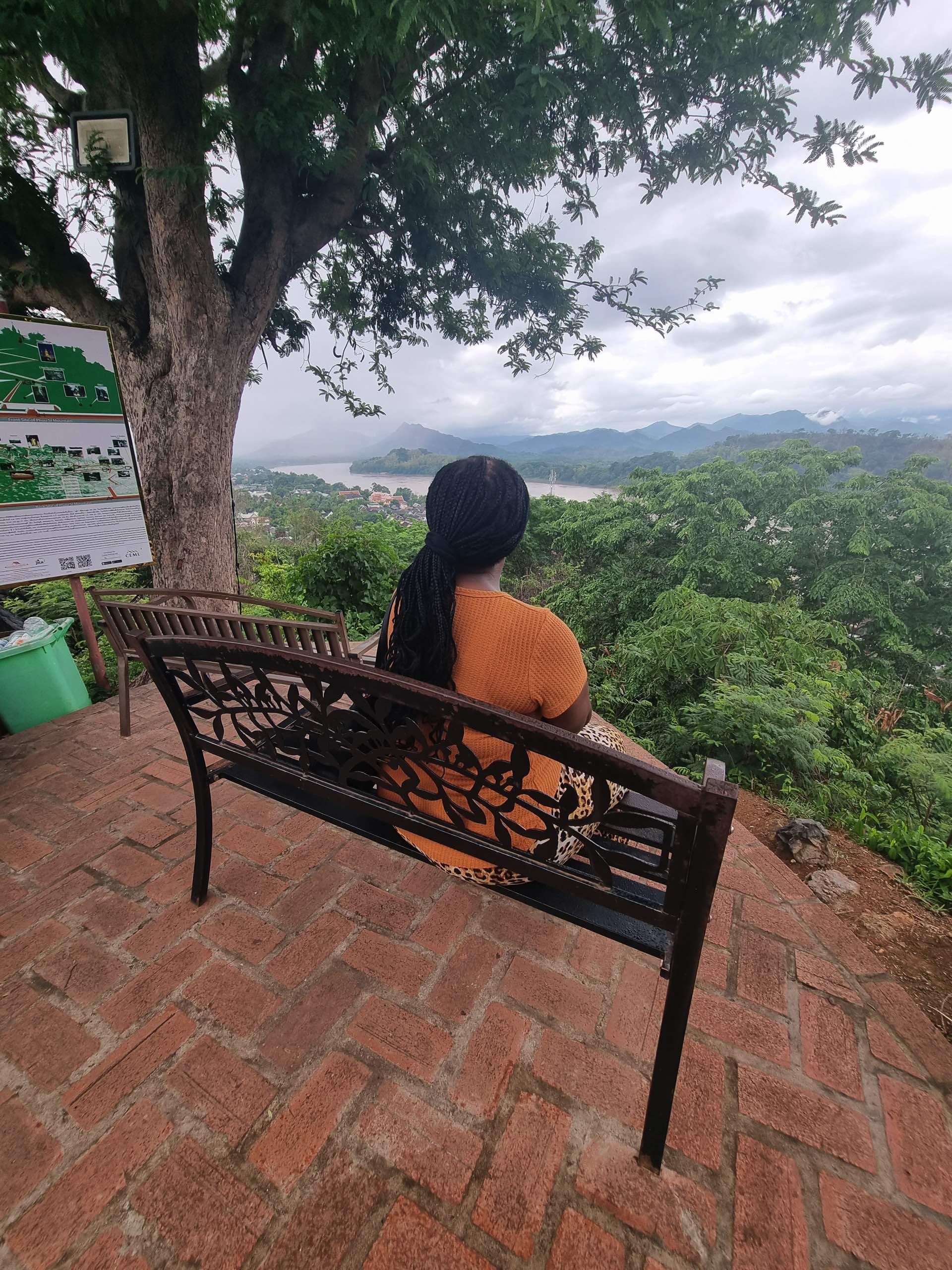 Phousi Hill Luang Prabang Laos bench - featured image