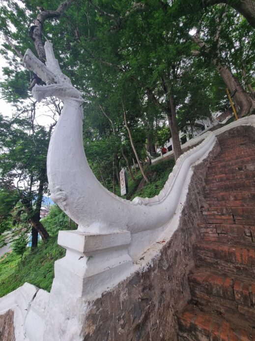 Phousi Hill Luang Prabang Laos white dragon