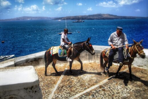 Santorini Greece Malik on donkey