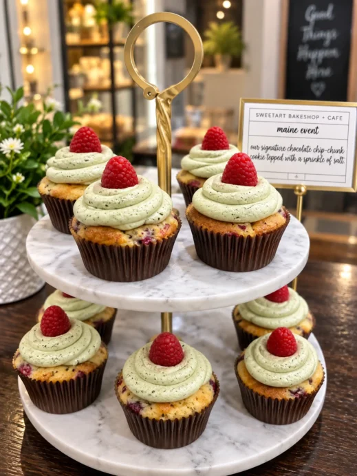 Sweet Art Bakeshop, Raspberry Matcha Cupcake
