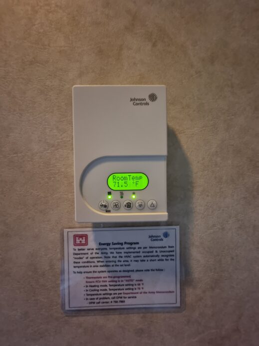Thermostat at Camp Walker Lodging