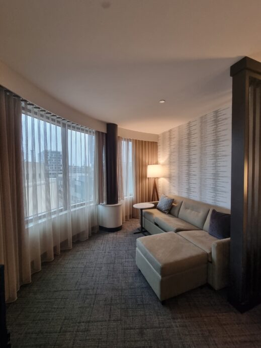 The Residence Inn Grand Rapids Downtown - oval floor to ceiling windows