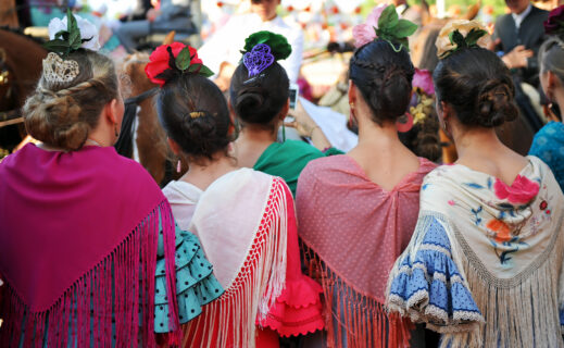 Seville,,Spain,-,May,08,,2014:,Beautiful,Spanish,Girls,At