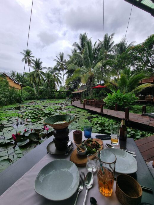 Manda de Laos Restaurant table and view