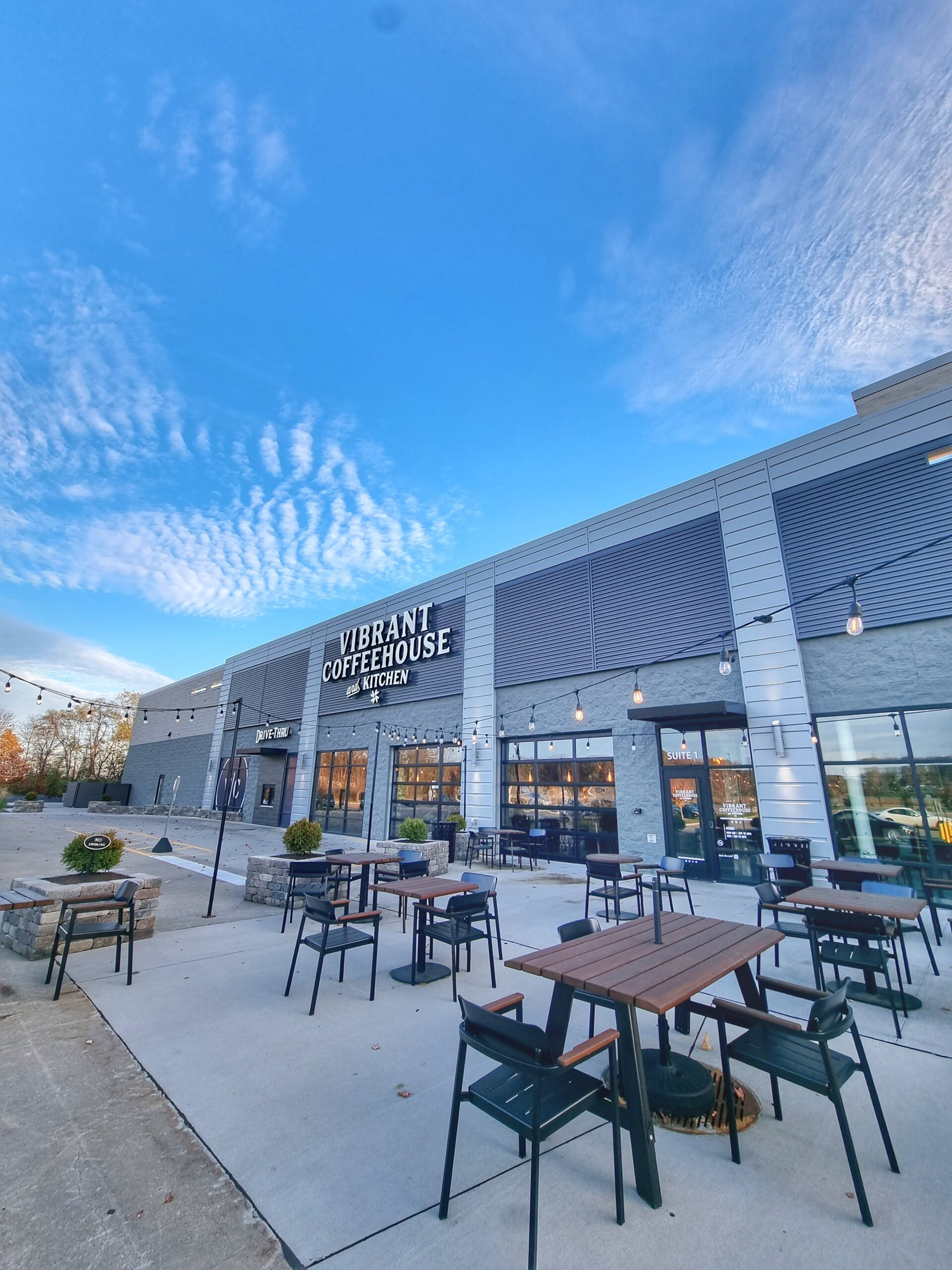 vibrant cafe patio