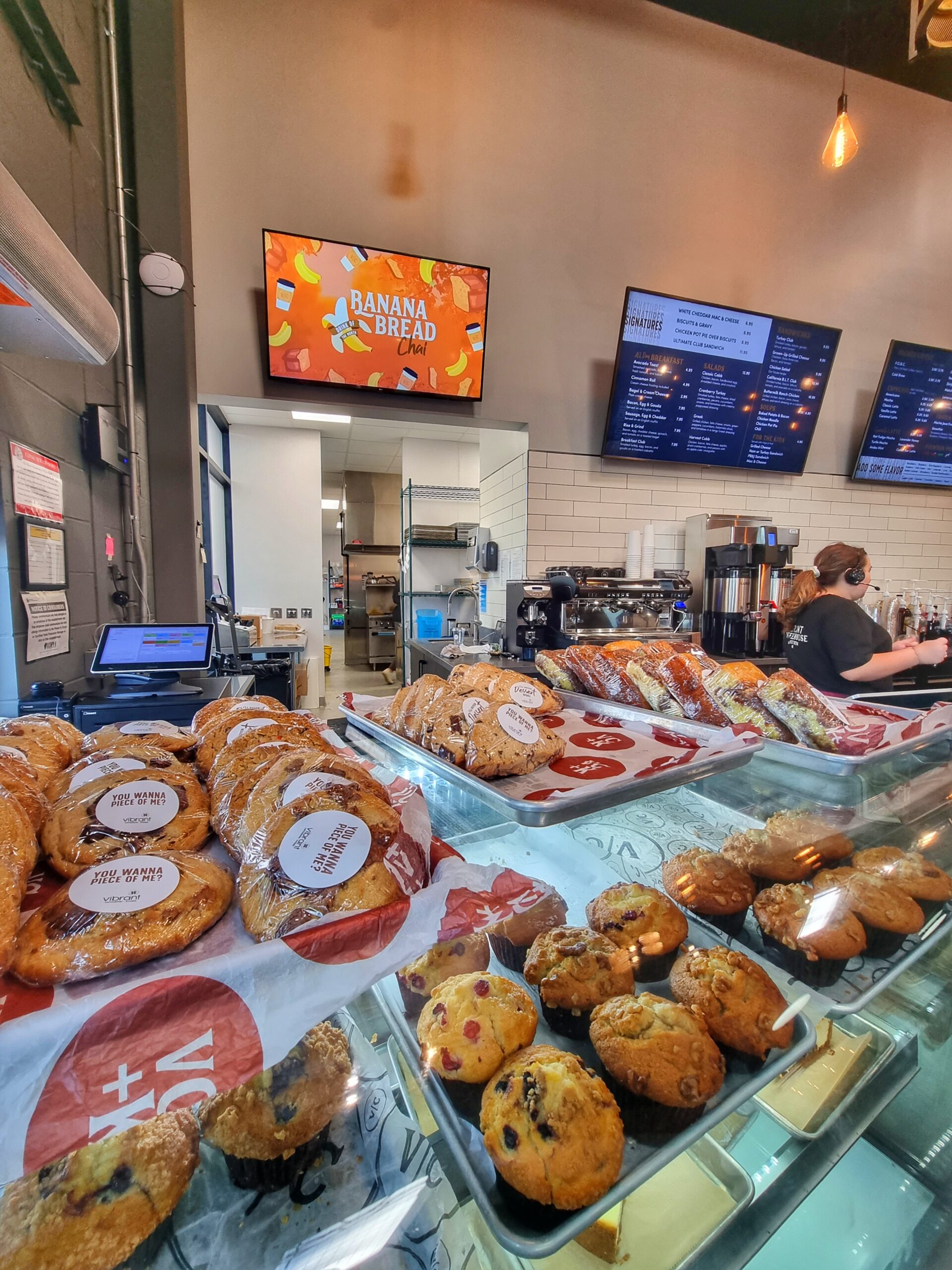 vibrant cafe pastries