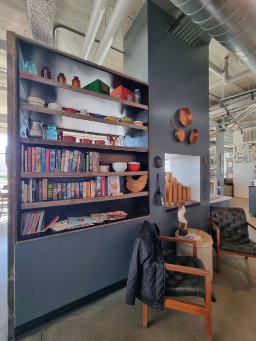 Scenic Route Bakery bookcase