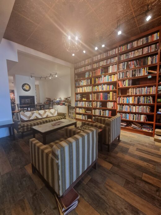 Seating in bookstore cafe