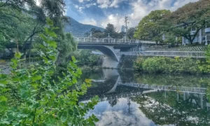 Apsan Mountain, hiking, big cloudy sky reflection pond
