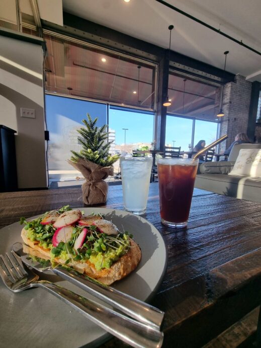 Avocado toast at Intuition Cafe