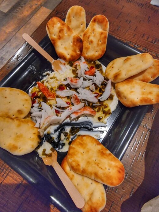 pickled crab with crackers