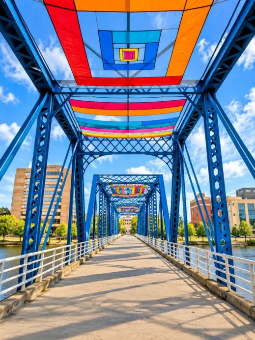 Grand Rapids, colorful bridge, downtown