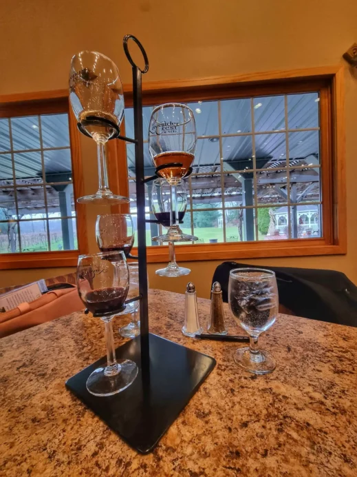 Lavender Crest Winery, Wine flight