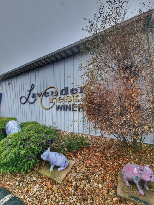 Lavender Crest Winery building sign