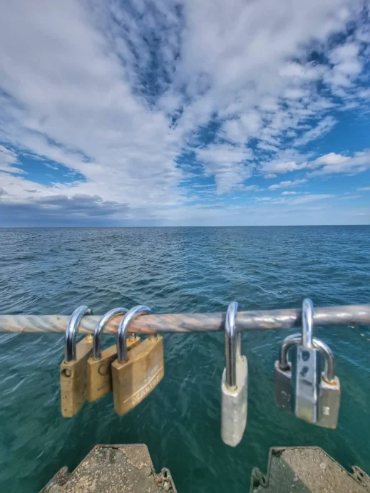 Love locks at Charlotte Beach