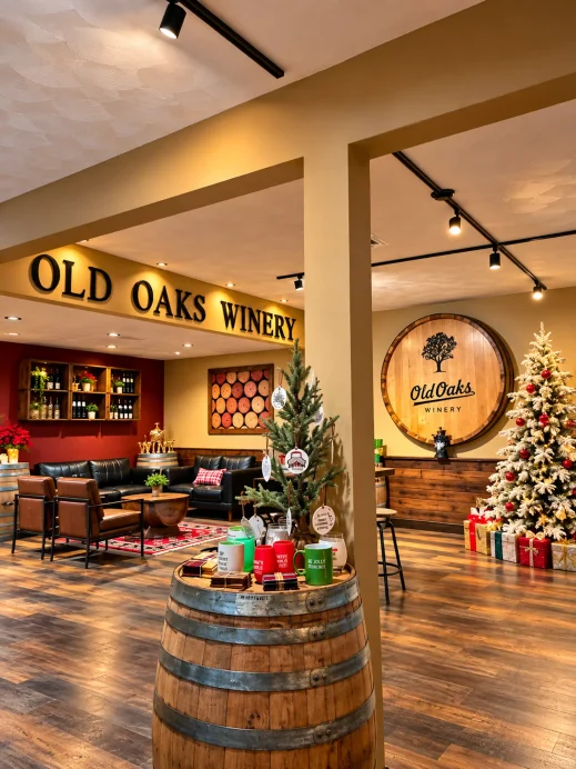 Old Oaks Winery, wine barrel, seating