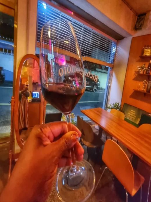 Wine in hand