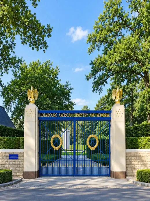 American Cemetery, Luxembourg American Cemetery entrance gate