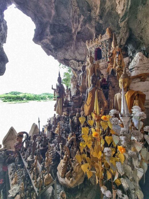 Mekong River buddhas and view