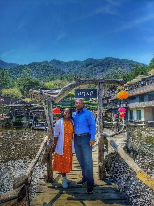Steven and Stacey at temple in Korea