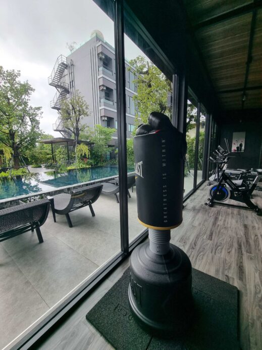 The view pool and gym at The View Hotel in Chiang Dao