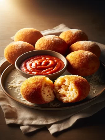 Arancini with dipping sauce- featured image