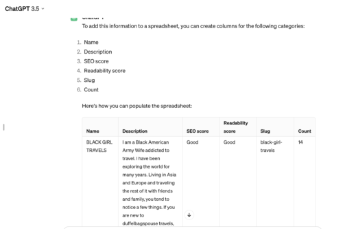 ChatGPT-spreadsheet