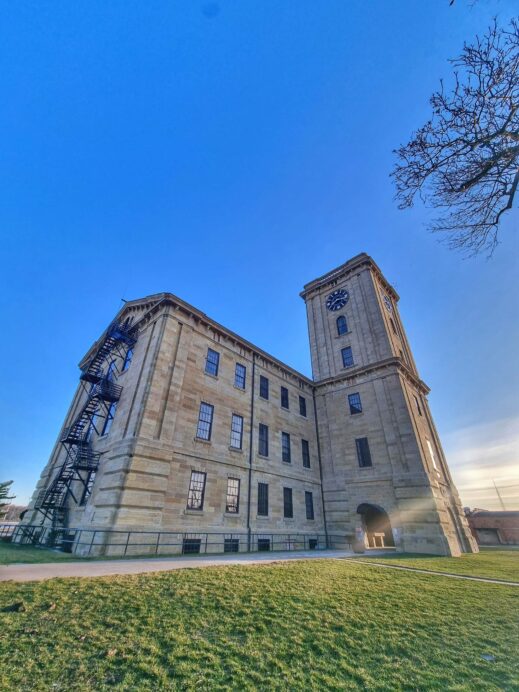 Rock Ialsn Arsenal clock tower side view