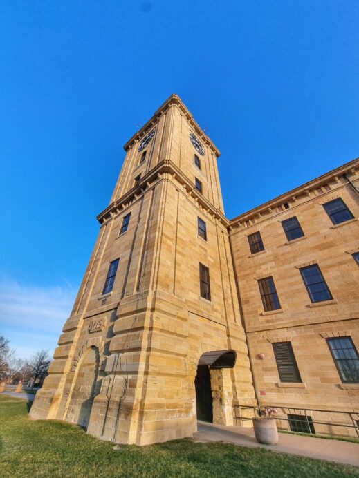 Rock Ialsn Arsenal clock tower quad view