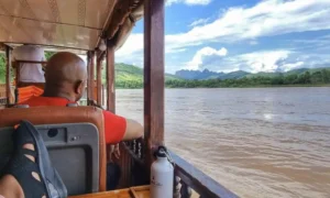 Steven and Stacey, Mekong cruise, Luang Prabang