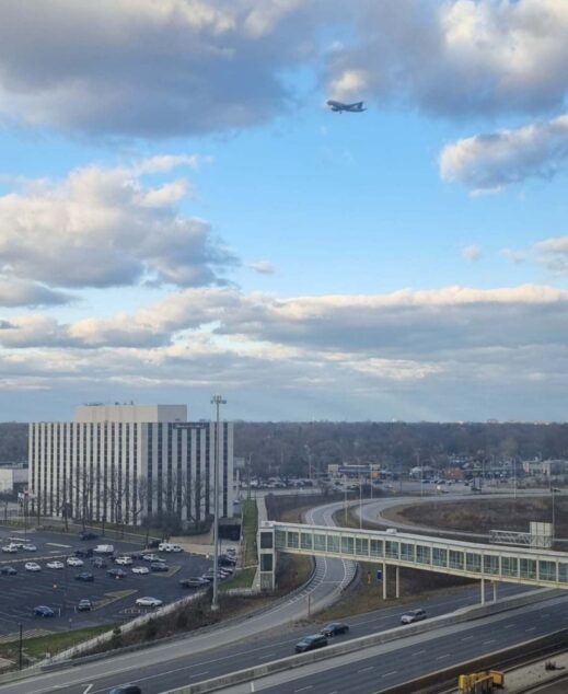 Airplane from hotel room