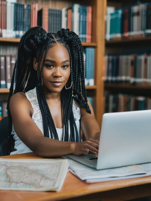 Black-girl-researches-Africa-travel